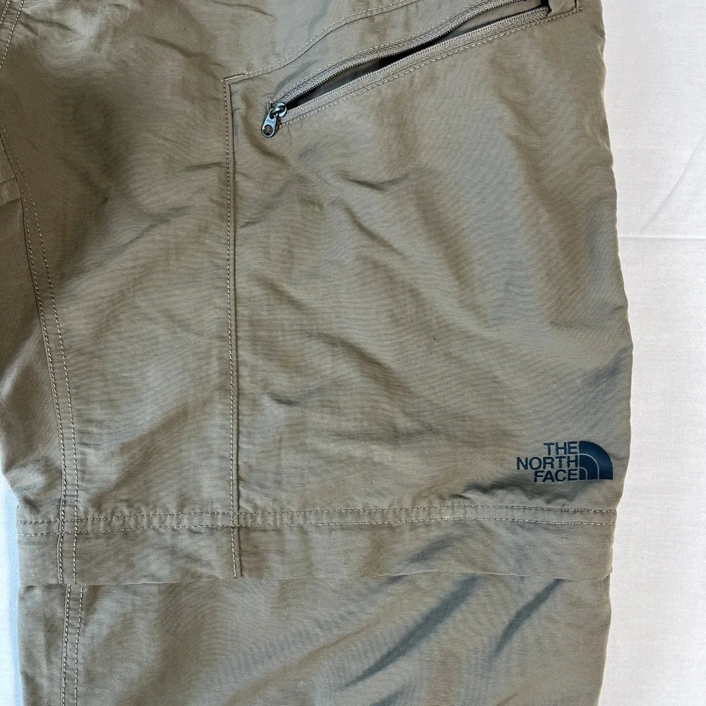 The North Face Convertible Cargo Pants Mens L Olive Green Excellent Zip Off Trek